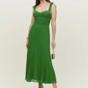 Reformation Nadira Dress in Kelly Green